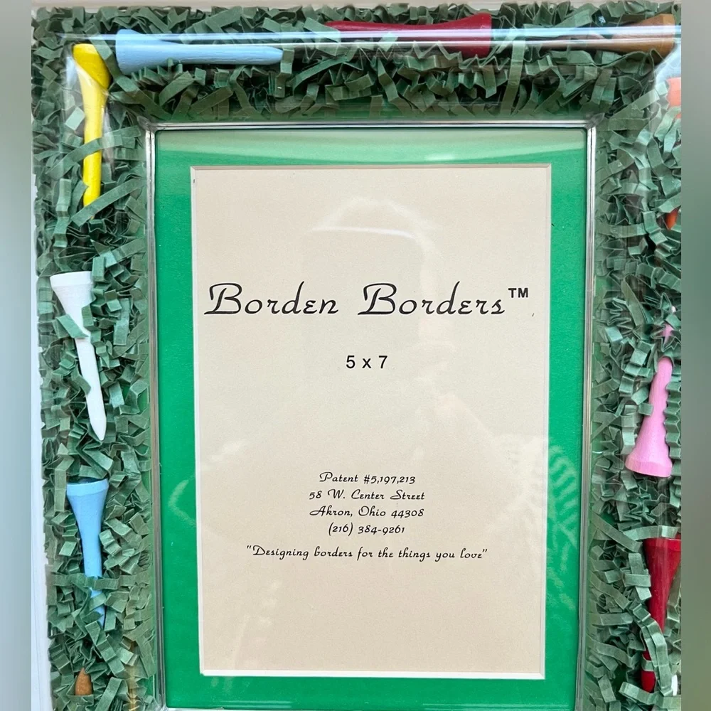 NEW ! Borden Borders Golf Themed Picture Photo Frame. Size 5”x7”